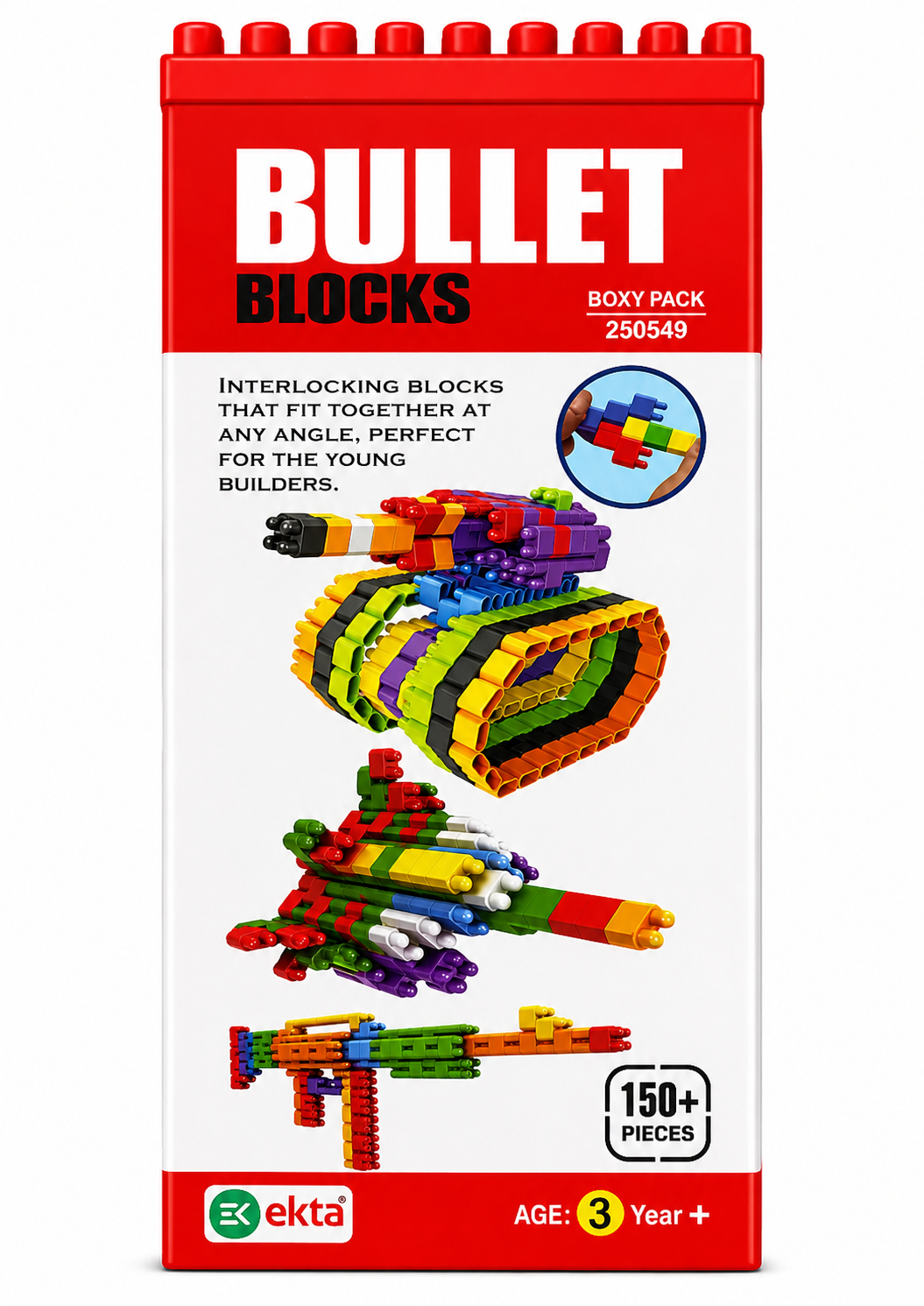 Junior Builder Construction Blocks Set | STEM Building Toy for Kids (4-Pack)