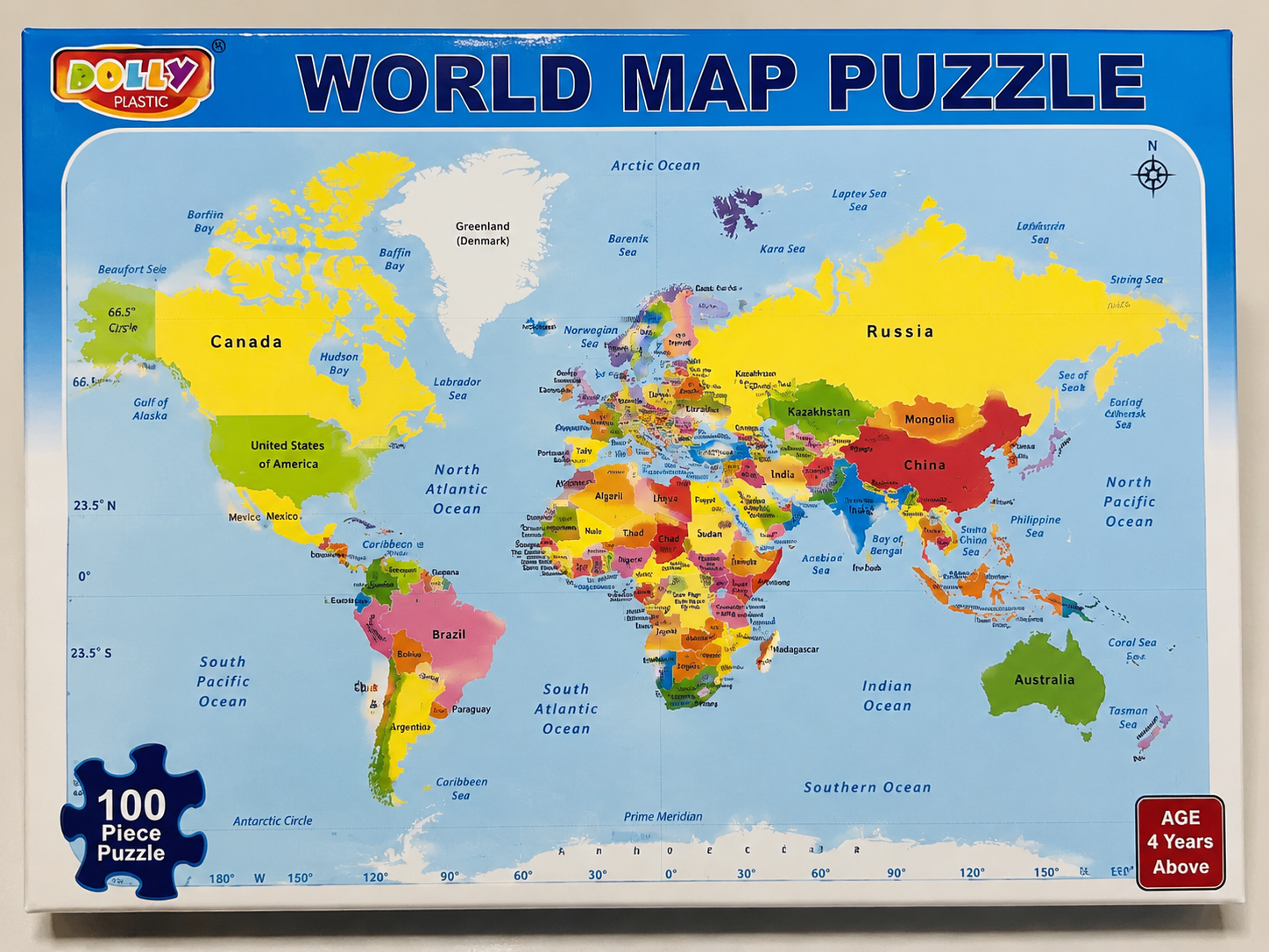 World Map Puzzle Board | Educational Geography Toy for Kids