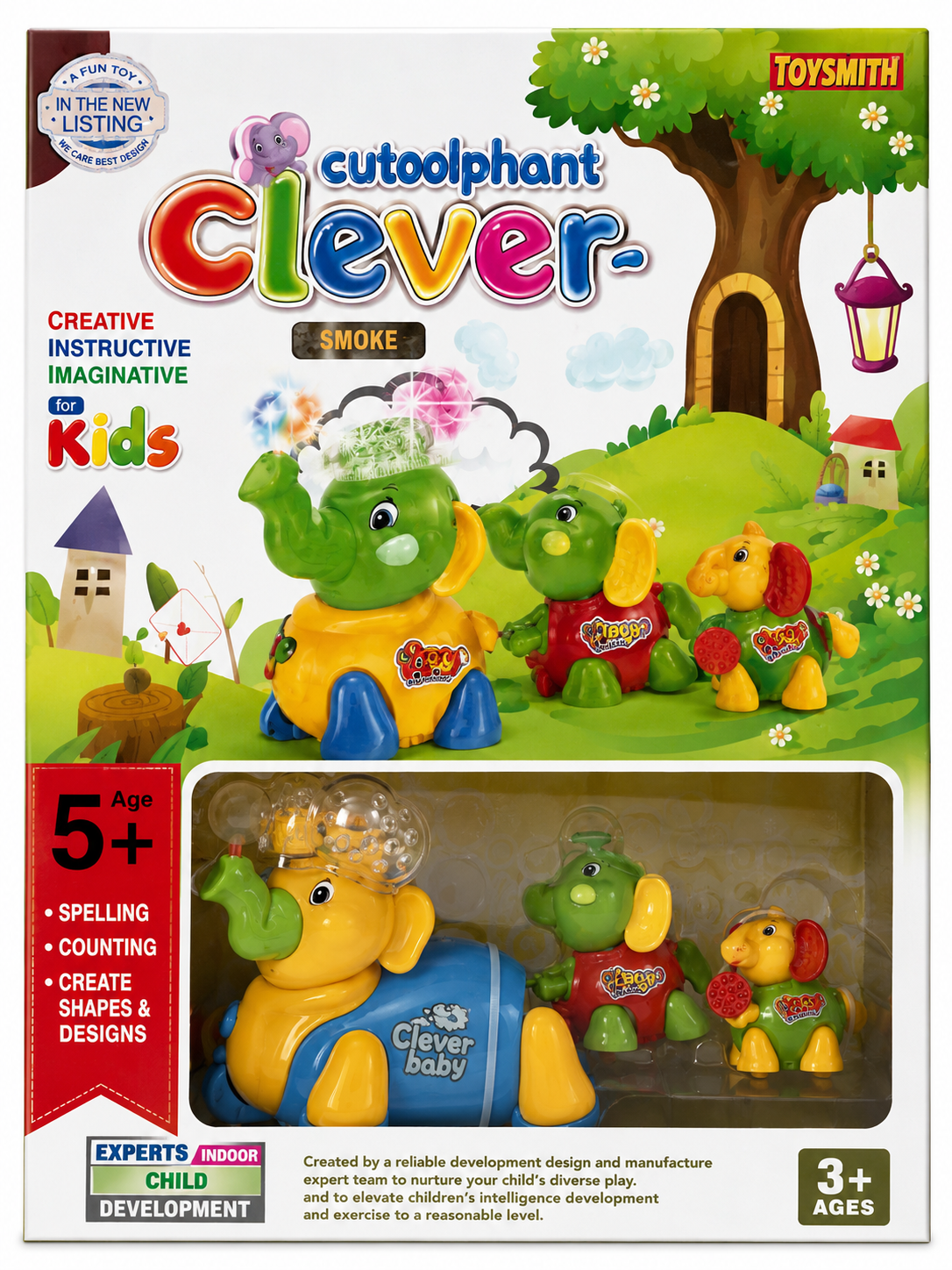 Elephant Family Figurine Toy Set | Animal Family Role-Play Toy for Kids