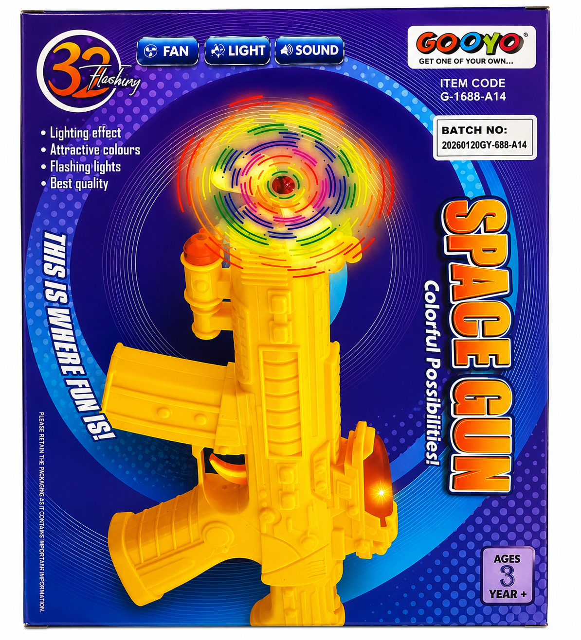 Space Shooter Gun Toy | LED Light-Up Laser Blaster for Kids