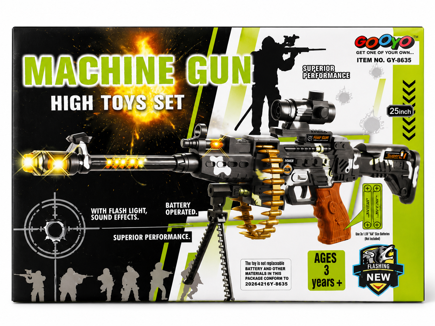 Machine Gun Toy with Lights & Sound | Electric Soft Bullet Shooter for Kids
