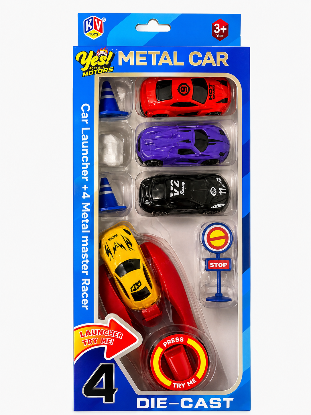 Car Launcher Track Toy | Pull-Back Racing Car Set with Launcher