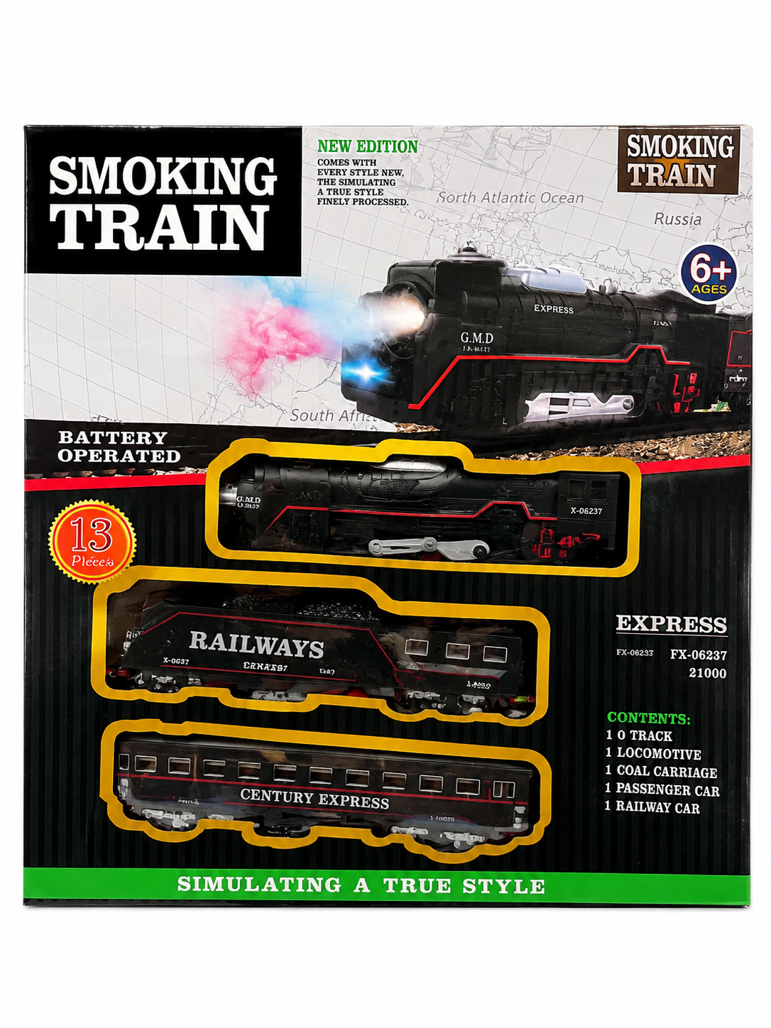 Smoke Effect Train Toy | Friction Pull-Back Train with Smoke & Sound