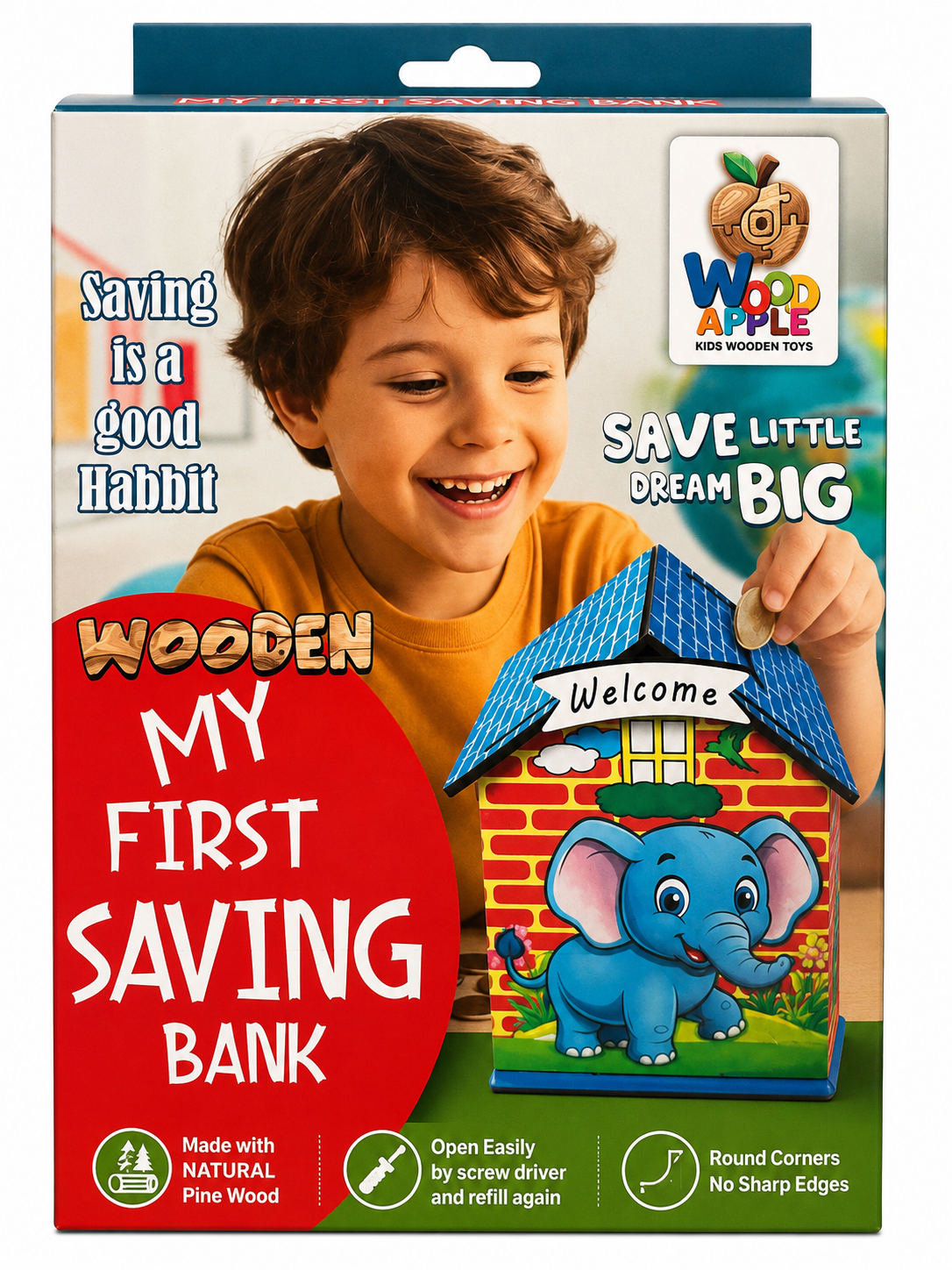 Mini Money Bank | Small Piggy Bank Coin Box for Kids
