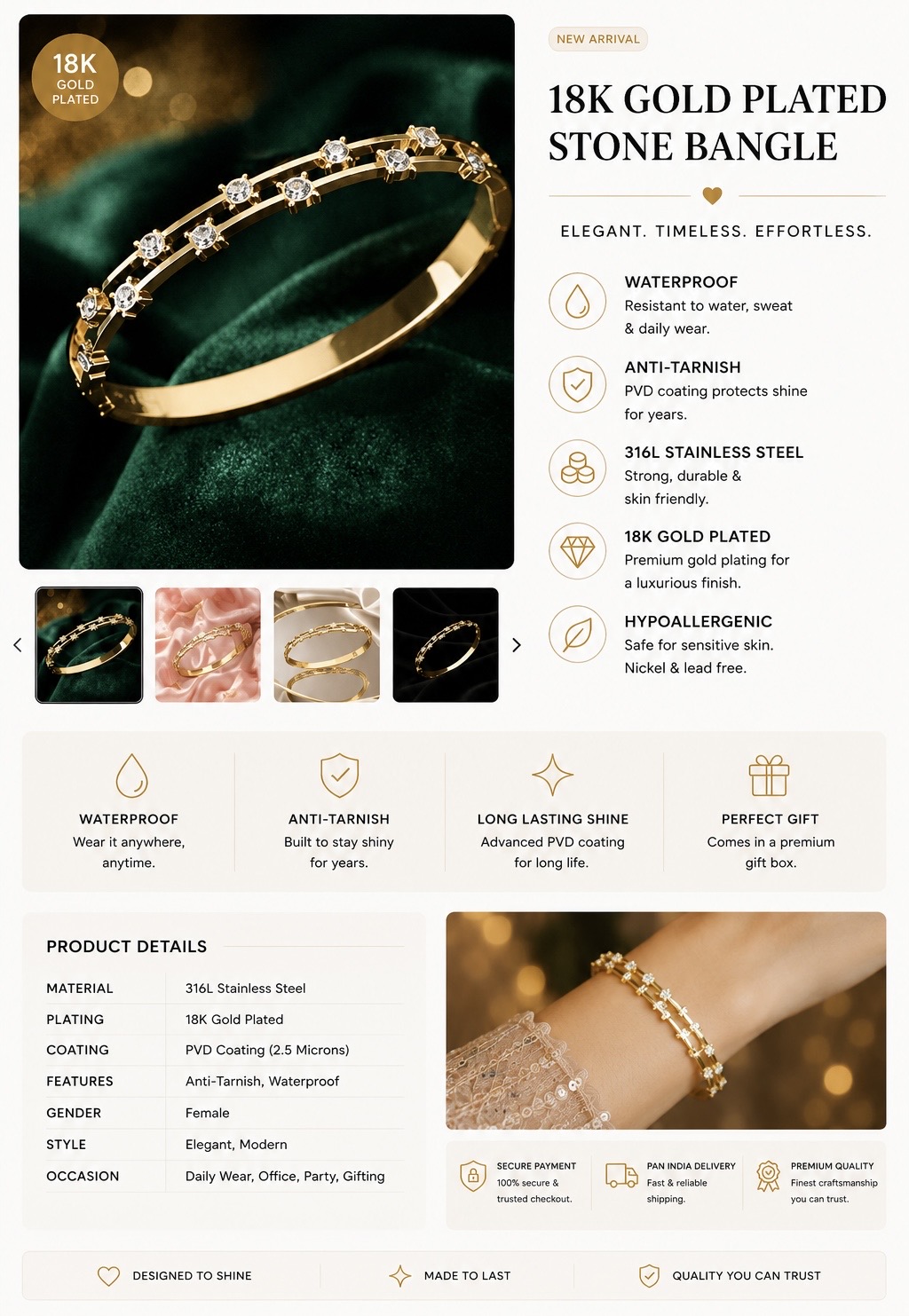 Anti-Tarnish Bangle B-193