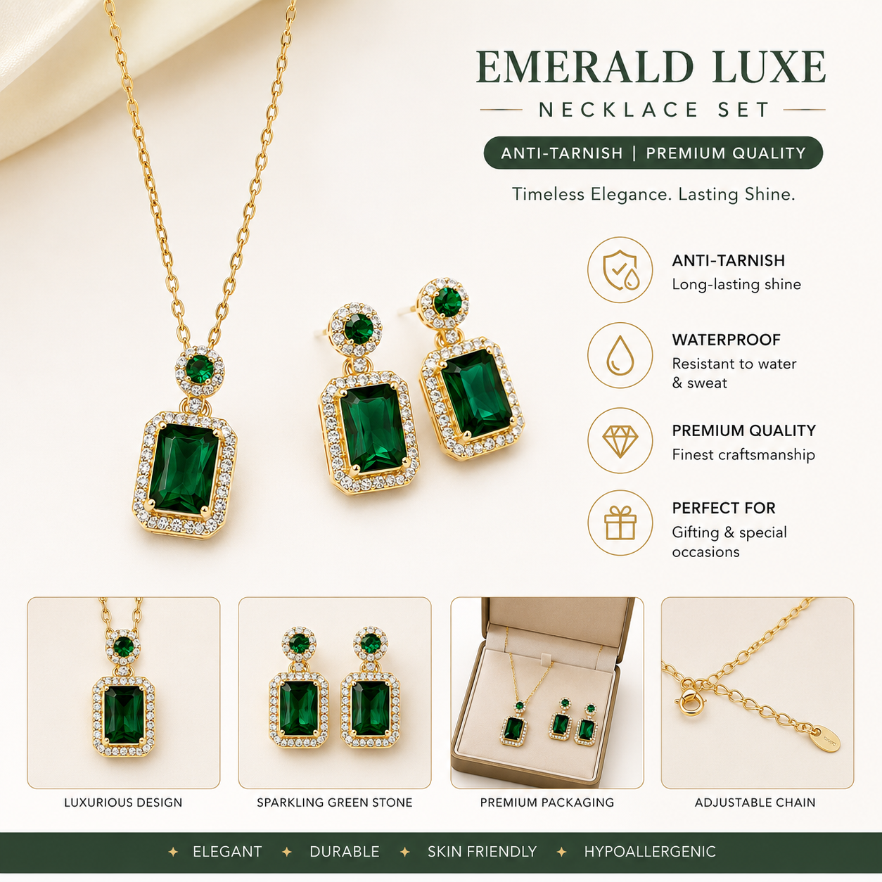 Green Anti-Tarnish Bangle Set Js-9