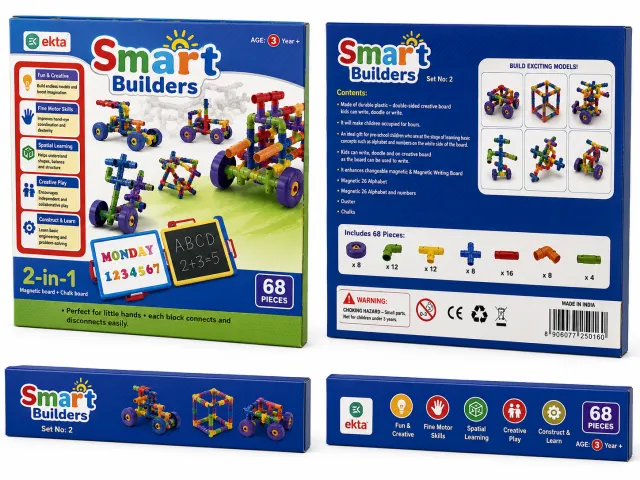 Smart Builder Advanced Construction Set (2-Pack) | STEM Building Toy