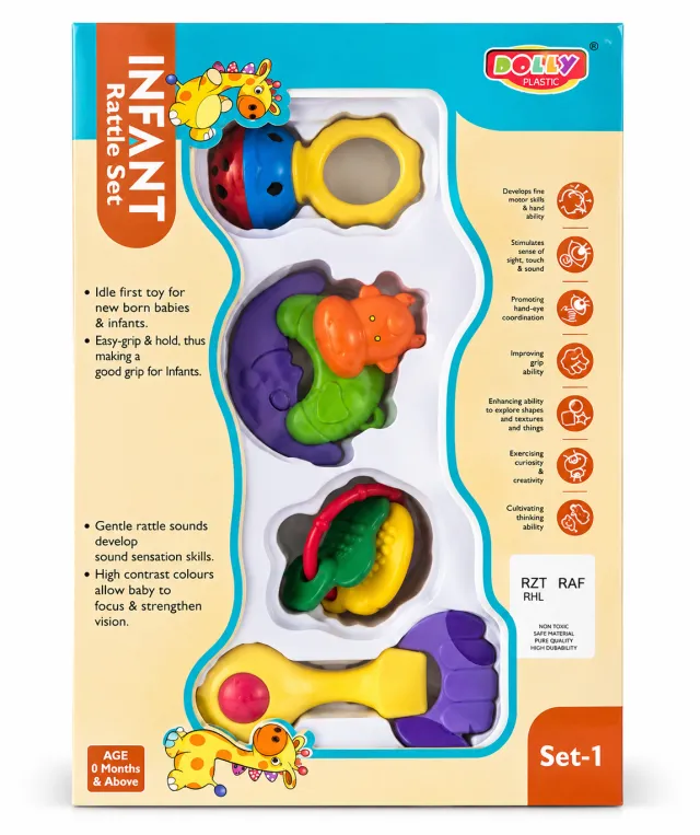 Infant Rattle Single Piece | Baby Grip & Sensory Rattle Toy
