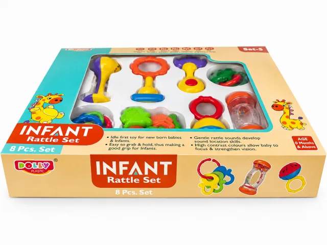 Infant Rattle Set 5-Piece | Complete Baby Sensory Development Kit