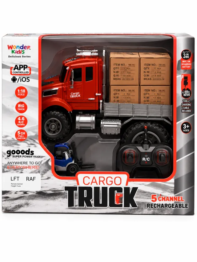 Cargo Truck Toy for Kids | Friction-Powered Pull-Back Vehicle Toy