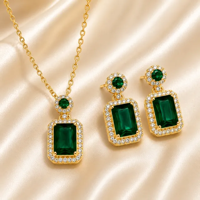 Anti-Tarnish Green Bangle Set – Js-9
